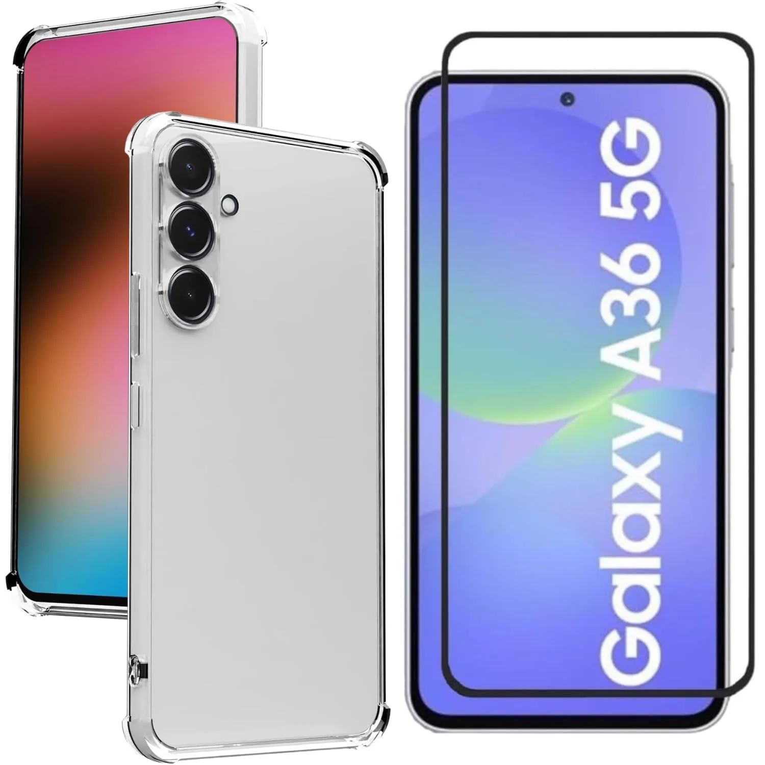 Kit Capa Capinha Transparente e Película De Vidro 3D Para Samsung Galaxy A36